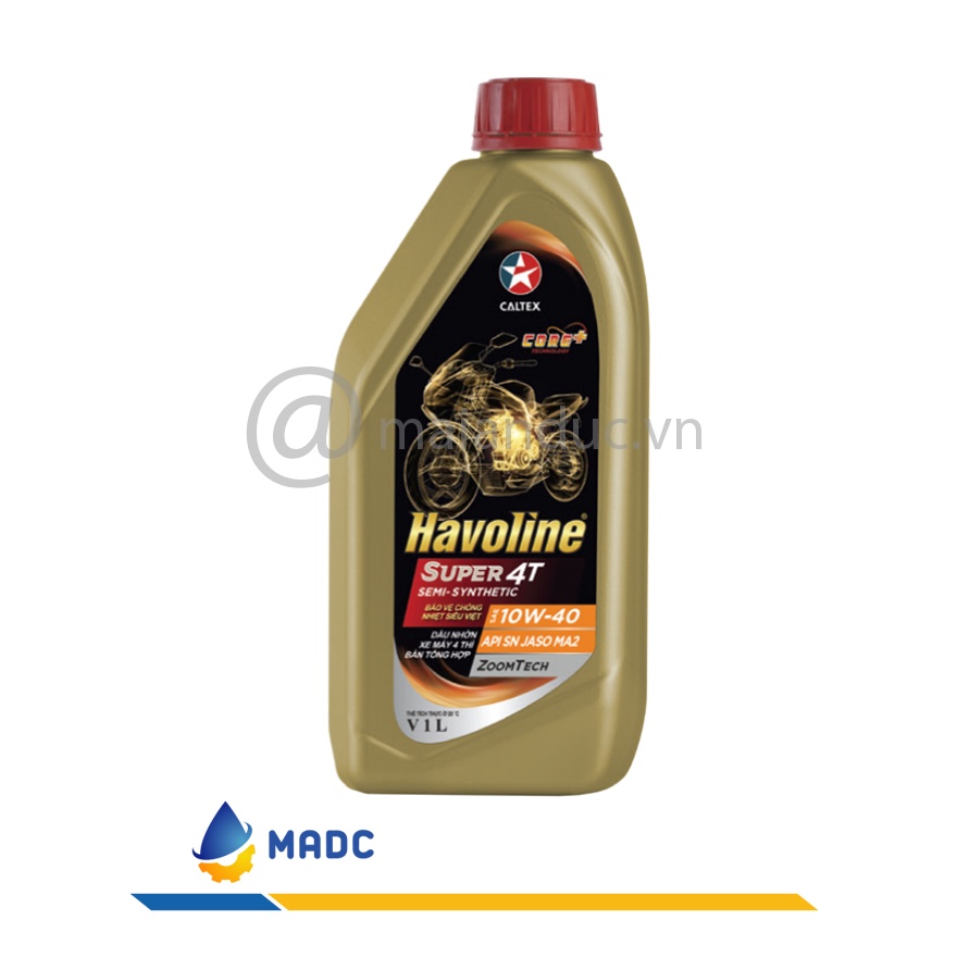 [Combo 24 Chai 1L] Havoline® Super 4T Semi-Synthetic SAE 10W-40