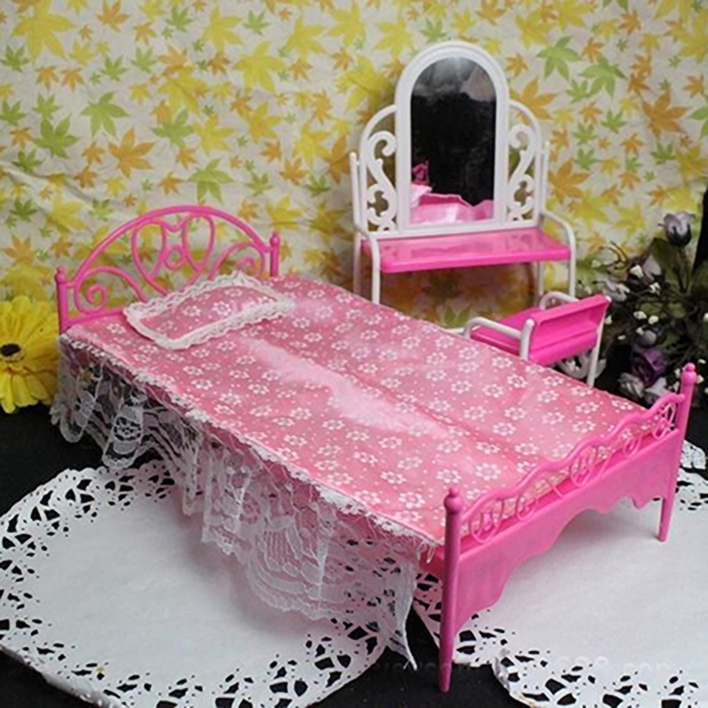 Mô Hình Giường Ngủ Mini Bằng Nhựa Tinh Xảo Cho Bé