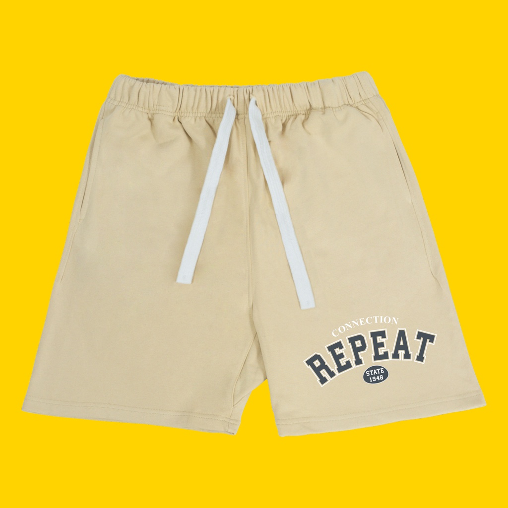Quần short Repeat 1948 nỉ da cá Yggenz shop , quần short unisex nam nữ chất liệu cotton