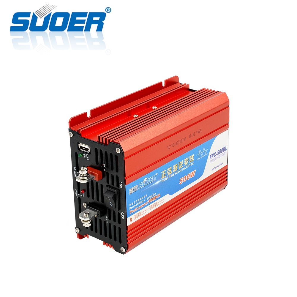 Bộ kích điên sin chuẩn 500w 24v sang 220v Suoer đúng công suất -FPC-500BL Biến Tần Sóng Sin Tinh Khiết