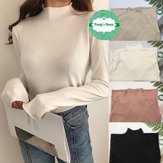 Áo len nữ mỏng cổ cao 3 phân dài tay phong cách Hàn quốc 436