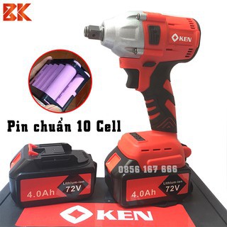 Máy siết bulong- bắt vít KEN 72V Không chổi than - Pin khủng 10 cell