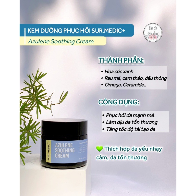 Kem dưỡng dịu da SUR.MEDIC+ AZULENE SOOTHING CREAM