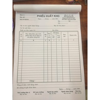 Phiếu xuất kho/nhập kho 2 liên A4 loại dày -100 trang 