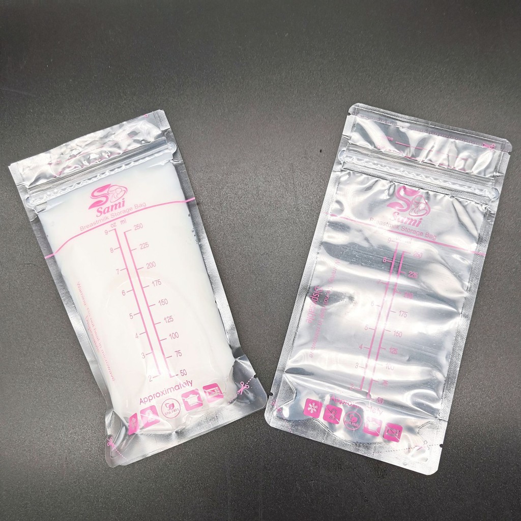 Túi trữ sữa bảo quản sữa mẹ Sami thương hiệu Nhật Bản hộp 50 tui 250ml, túi trữ đông sữa mẹ an toàn tuyệt đối BabyAZ
