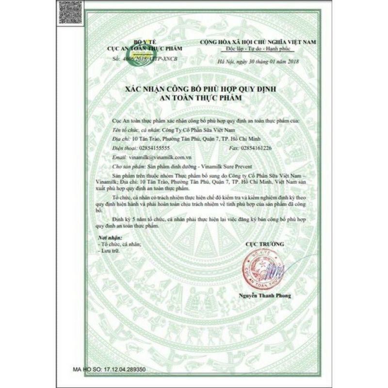 Sữa bột Vinamilk sureprevent 400gr