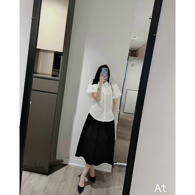 Áo sơ mi Nữ Tay bồng Dấu cúc Hàng VNXK