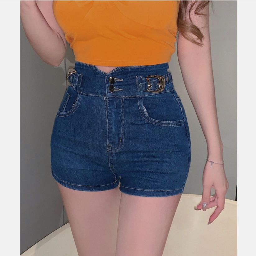 Quần Short Denim Lưng Cao Thời Trang Mùa Hè Quyến Rũ