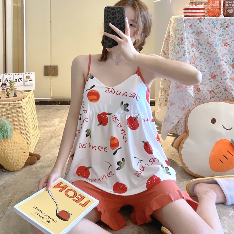 Đồ bộ nữ 2 dây mặc nhà thời trang mới nhất - Chất liệu Cotton cao cấp - ( Bộ 2 dây - mã BC-07 )