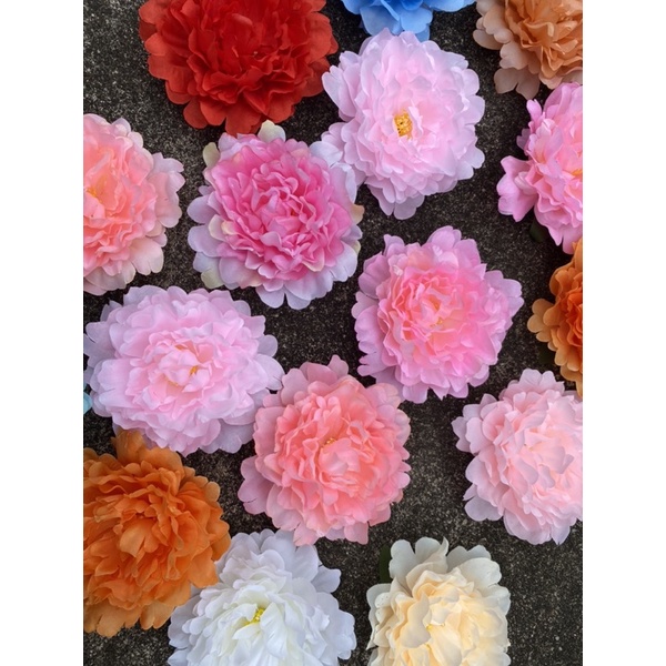 Hoa giả,hoa vải lụa - COMBO 10 ĐẦU BÔNG HOA MẪU ĐƠN CAO CẤP.