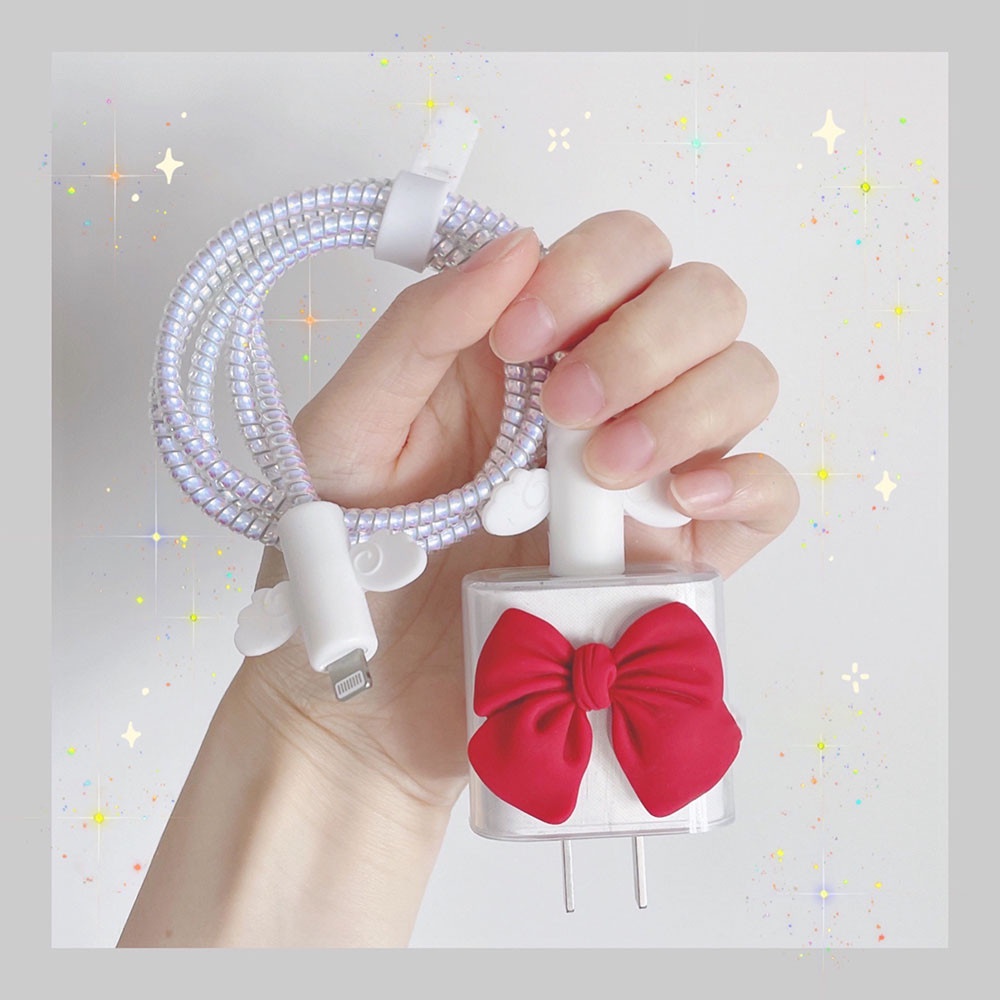 Vỏ Silicon Bảo Vệ Dây Cáp Sạc Iphone 18 / 20W Hình Phi Hành Gia Dễ Thương Ốp