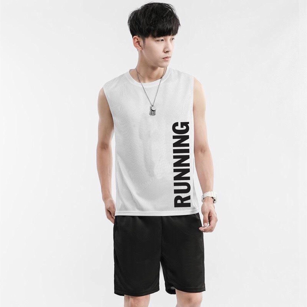 Áo ba lỗ thể thao nam Áo tanktop sát nách nam RUNNING 5 Màu