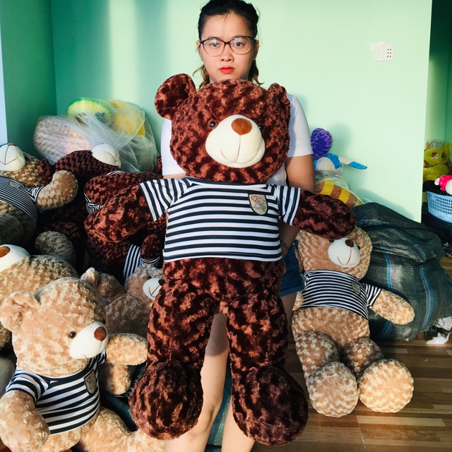 Gấu bông teddy khổ vải 1m chiều cao thực tế 80cm