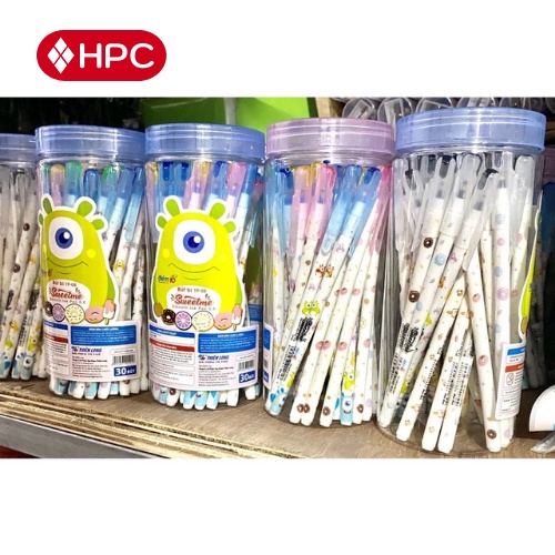 Bút Bi Bút Viết TP-08 Mực Đen Ngòi 0.6mm Thân Bút In Hình Siêu Cute