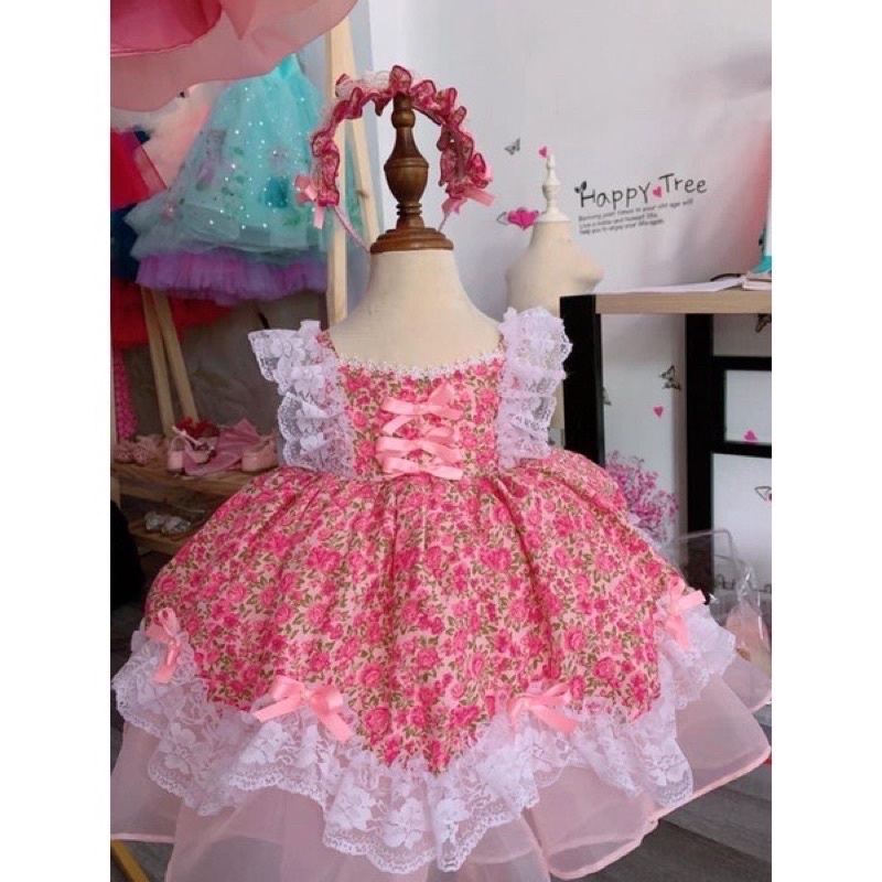 váy bé gái 𝐓𝐀̣̆𝐍𝐆 𝐓RÂM CÀI LINA KIDS -đầm trẻ em thiết kế dáng xoè