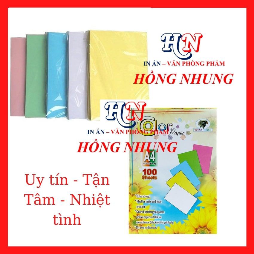 Xấp 100 tờ Bìa Thái A4 Đủ màu, Bìa Cứng A4, định lượng 180 gsm