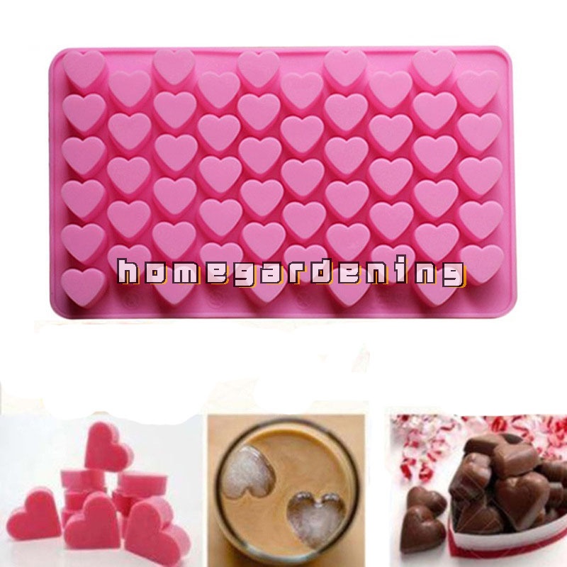 Khuôn Silicone 55 Lỗ Tạo Hình Trái Tim 3D Trang Trí Bánh
