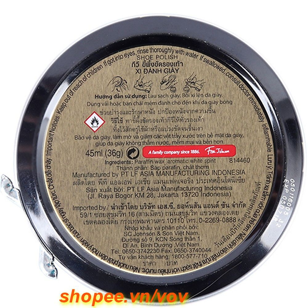 Xi Đánh Giày Màu Đen 45ml Kiwi Paste Sp Black Chính Hãng.