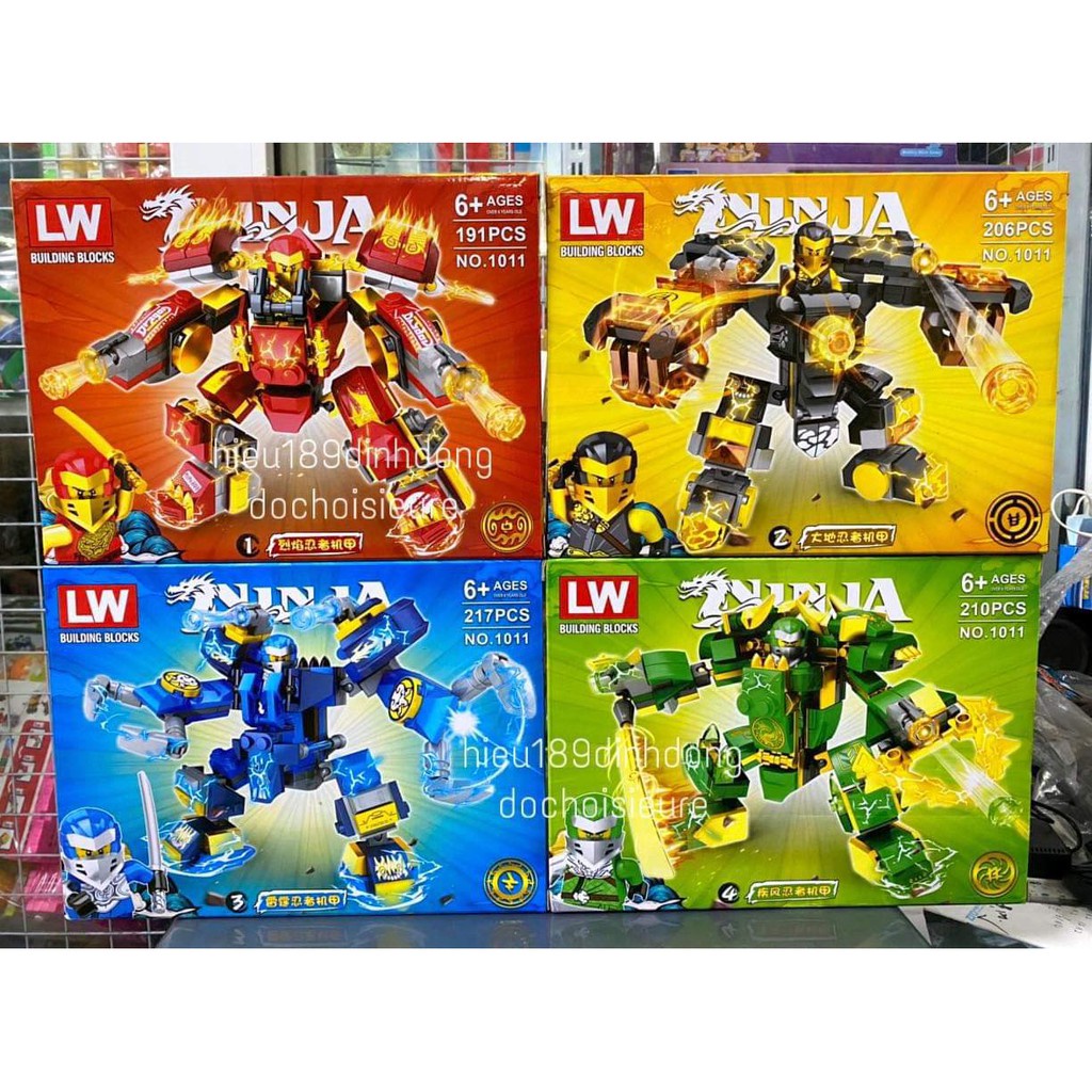 ●Lắp ráp xếp hình non Lego Ninjago 1011 : Robot người máy của các ninja