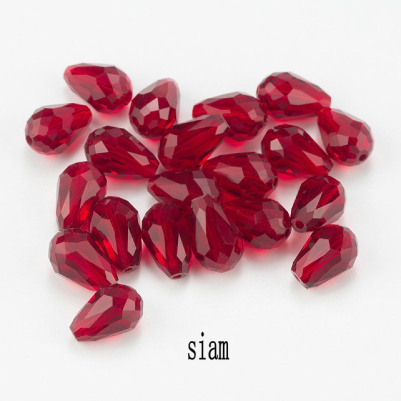 Bộ 70 hạt pha lê hình giọt nước 6x8mm dùng làm trang sức thủ công tiện dụng