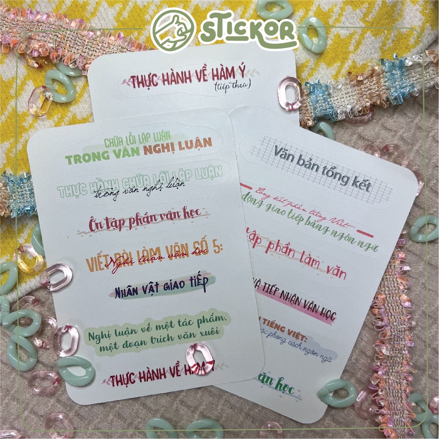 Sticker tựa bài Ngữ văn lớp 12