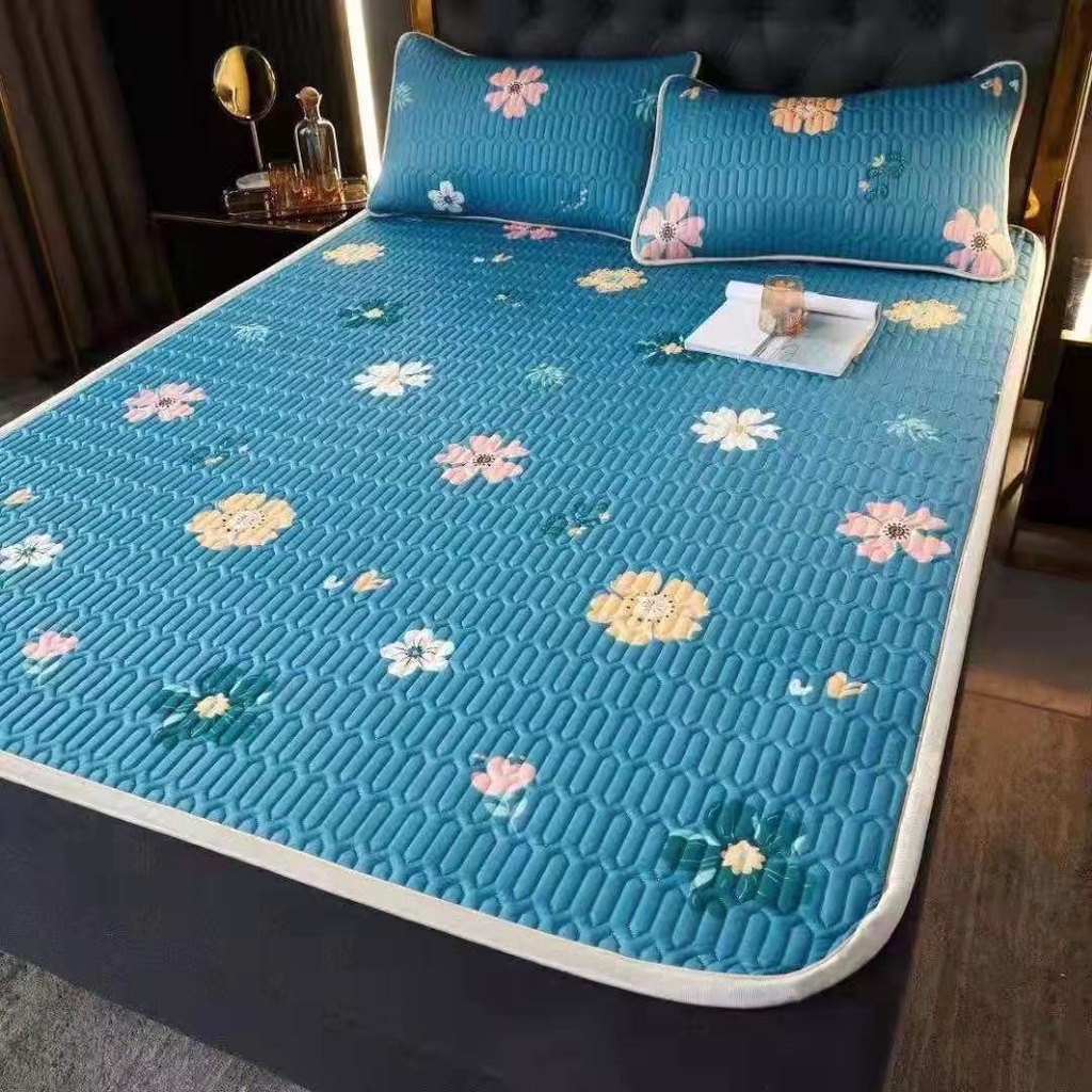 Chiếu điều hòa Latex cao su non mặt lụa đủ size, Đệm nệm lót cao su chống thấm nước, êm mát, chiếu nệm cao su mền mịn