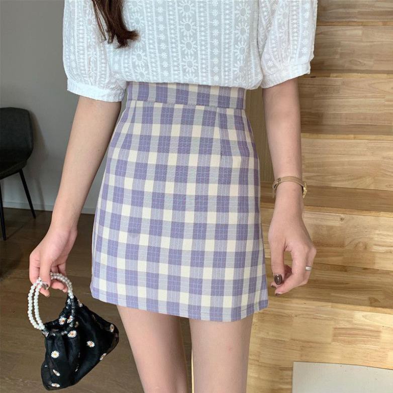 Chân Váy Chữ A, Chân Váy Ngắn Sọc Ca Rô Nữ Phong Cách Thời Trang Hàn Quốc. | BigBuy360 - bigbuy360.vn