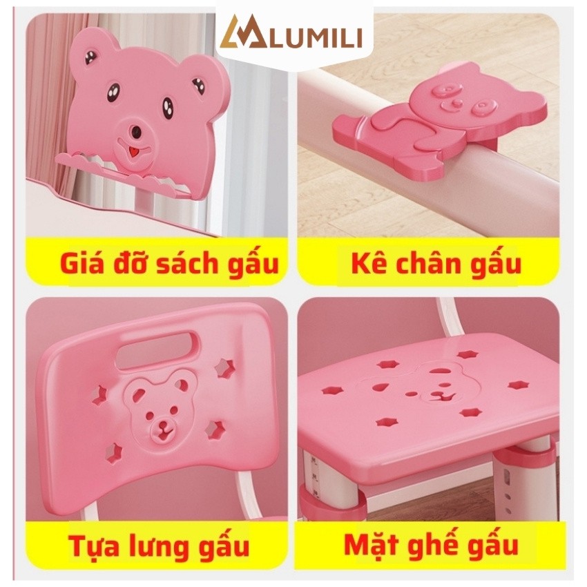 Bộ bàn học chống gù chống cận thông minh cho trẻ em A8 tăng chỉnh độ cao