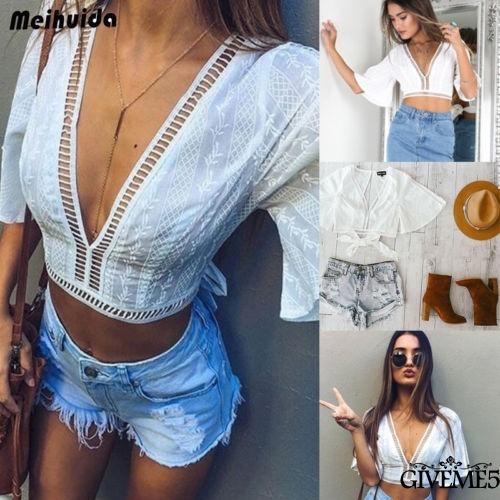 Áo tay lỡ cổ V thời trang cho nữ