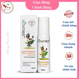 Xịt keo ong Vitatree Úc Super Propolis Spray Manuka Honey 30ml giảm ho đau họng, kháng khuẩn tăng đề kháng