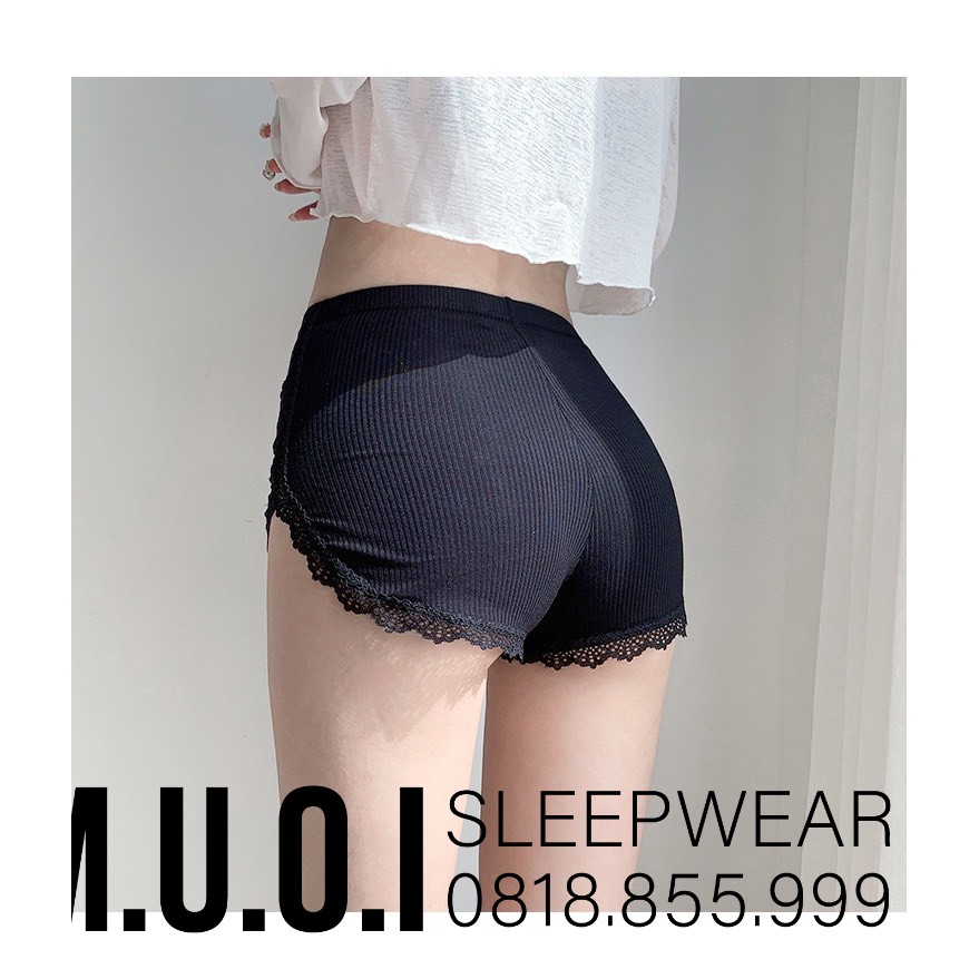 ❤️Quần Mặc Váy Nữ- Quần mặc ở nhà thiết kế gân tăm phối ren mềm mại mã QL04