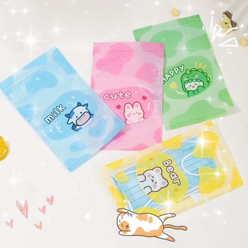 Túi zip dài đựng quà, bánh kẹo, khẩu trang, vật dụng nhỏ dễ thương