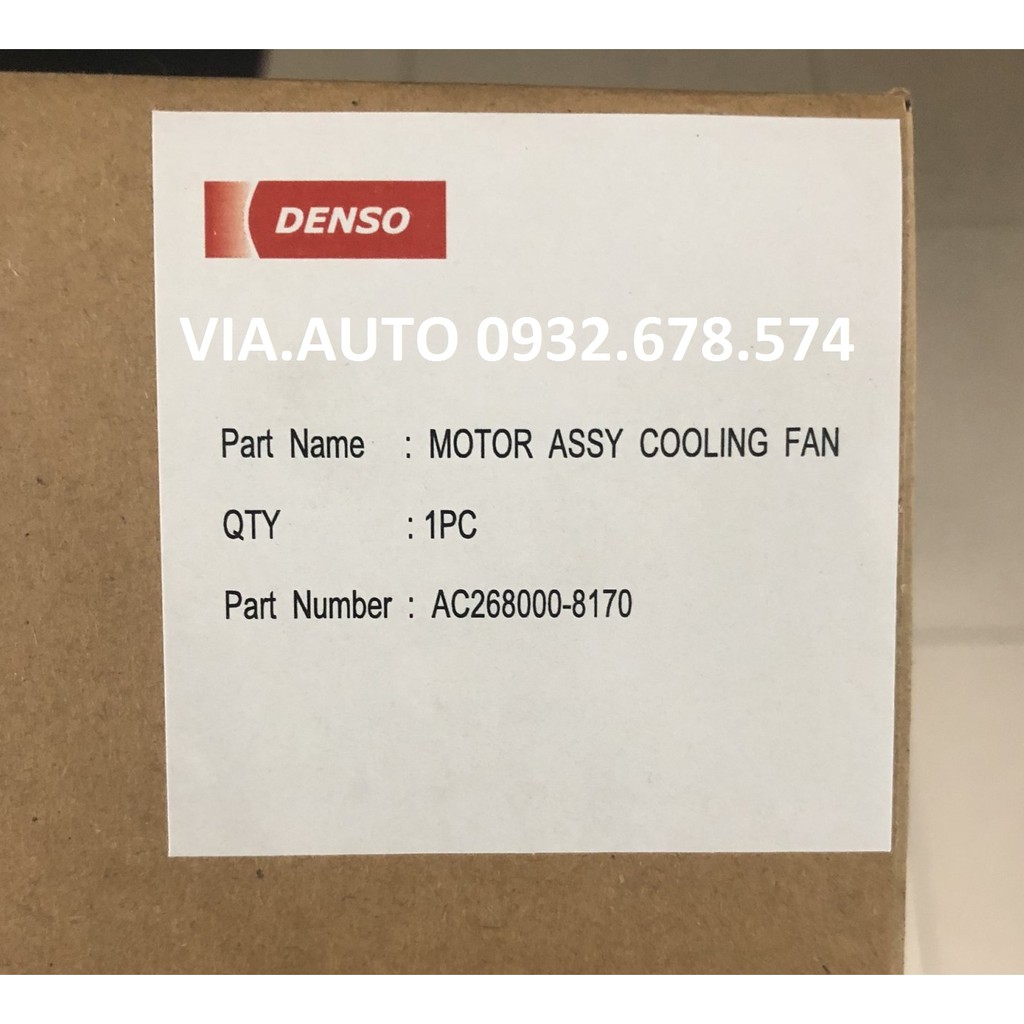 MOTOR  QUẠT KÉT NƯỚC TOYOTA VIOS ĐỜI 2016- VỀ SAU, CHÍNH HÃNG DENSO