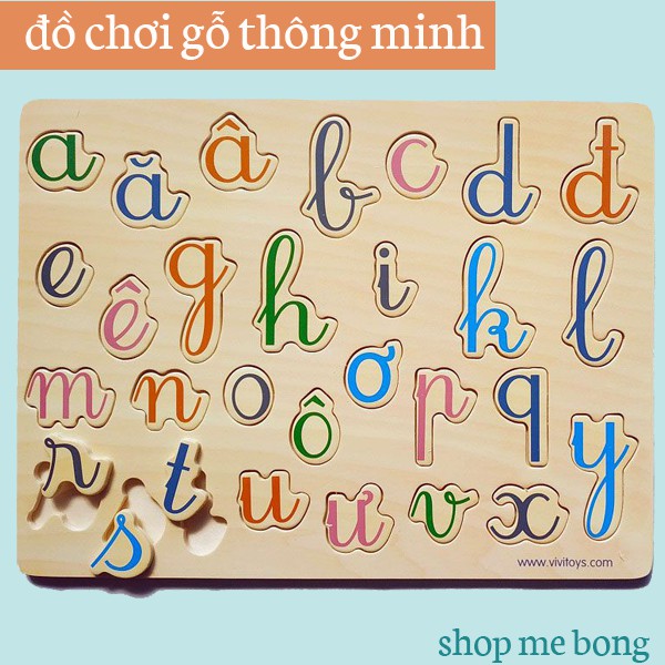 Bảng chữ cái tiếng Việt- bảng gỗ tự nhiên