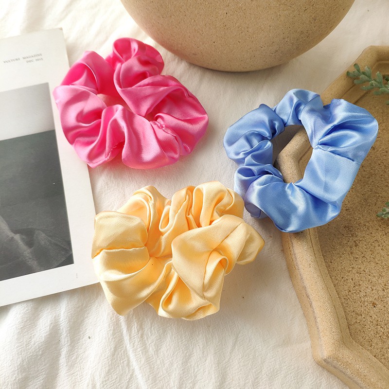 Dây cột tóc vải scrunchies phi bóng loại nhỏ, đồ buộc tóc crunchies size 11cm