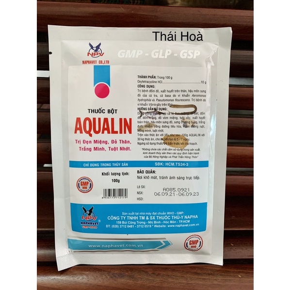 Aqualin gói 100g - t.rị đẹn miệng, đóm đỏ, đóm trắng