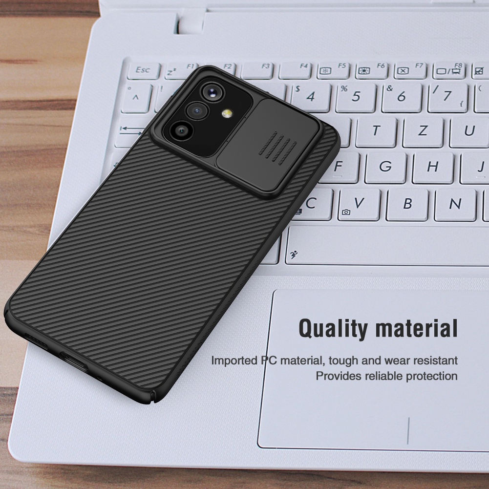 Ốp điện thoại Nillkin bằng pc chống sốc thiết kế nắp trượt bảo vệ camera cho Samsung Galaxy M52 5G