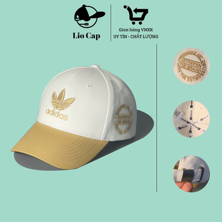 Mũ lưỡi trai Adida.s mix trắng vàng VNXK full hộp cao cấp Free Size thêu logo, mã giảm 10k cho đơn 50k: 𝟵𝟵𝗙𝗔𝗦𝗛𝗜𝗢𝗡𝗦𝗔𝗟𝗘𝟭