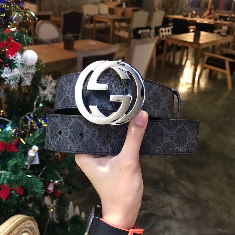 Thắt Lưng Nam/Dây Nịt cao cấp [ LOẠI XỊN ] vân họa tiết xám đen - Dây Lưng Sành Điệu Khóa kiểu G