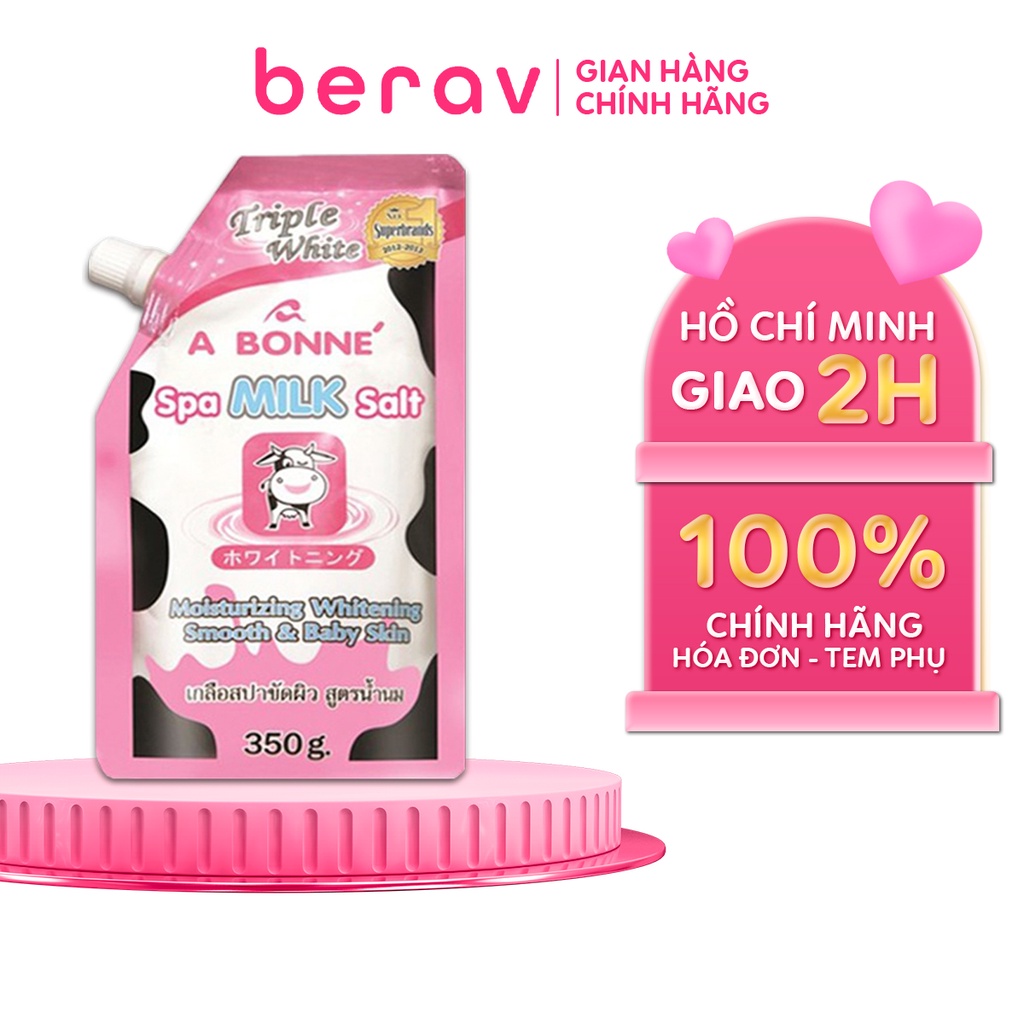 Muối Tắm SỮA BÒ Spa A Bonne Thái Lan Tẩy Tế Bào Chết, Làm Mềm Da 350g (Có Vòi)