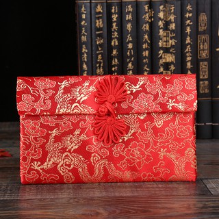 Bao lì xì với họa tiết rồng và chim phượng hoàng phong cách Trung Hoa hn24