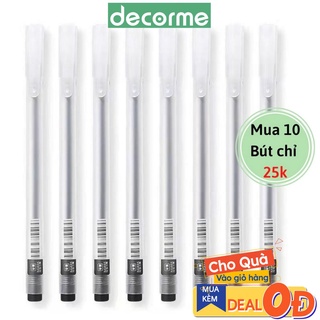 Bút gel DecorMe viết gel bút nước đen xanh đỏ mực khô nhanh ngòi 0,5mm bút gel đen mực trơn mượt viết cực thích