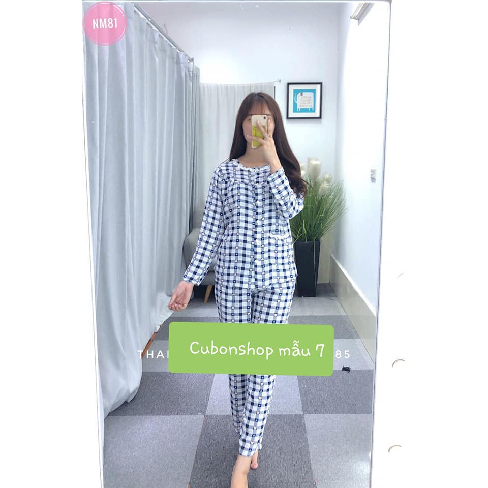 Bộ lanh sau sinh mở cúc mẹ sau sinh dưới 55kg