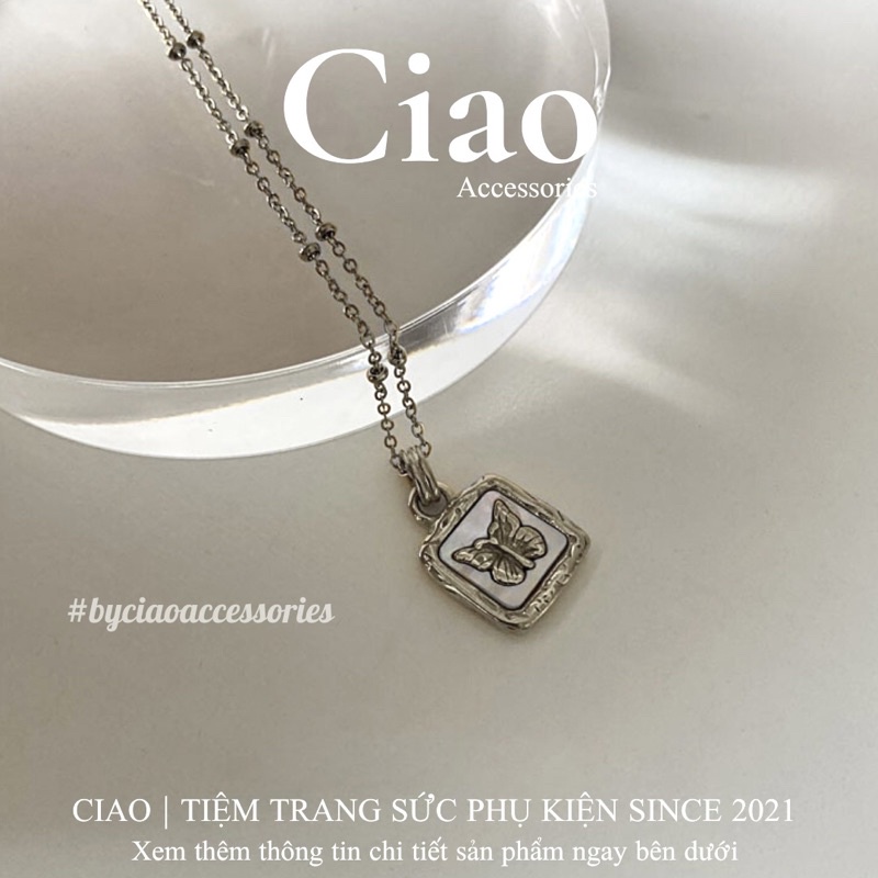 [HOẢ TỐC 1H] Dây chuyền/ Vòng cổ titan không gỉ thiết kế hình charm bổng hồ điệp Natila Ciao