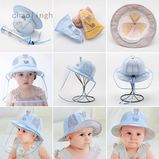 Mũ Tai Bèo Kèm Tấm Che Mặt Bảo Vệ Chống Giọt Bắn Thiết Kế Mỏng Thời Trang Mùa Hè Cho Bé
