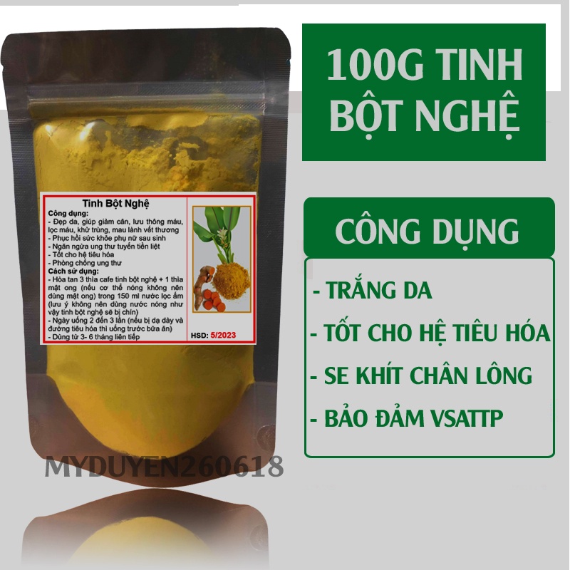100G tinh bột nghệ nguyên chất có giấy phép ATTP- mỹ phẩm handmade