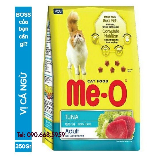Thức Ăn cho mèo Me-O Adult 350g Vị Hải sản Cá Ngừ Cá thu Hạt cho mèo trưởng thành - BossCuaBanCanGi