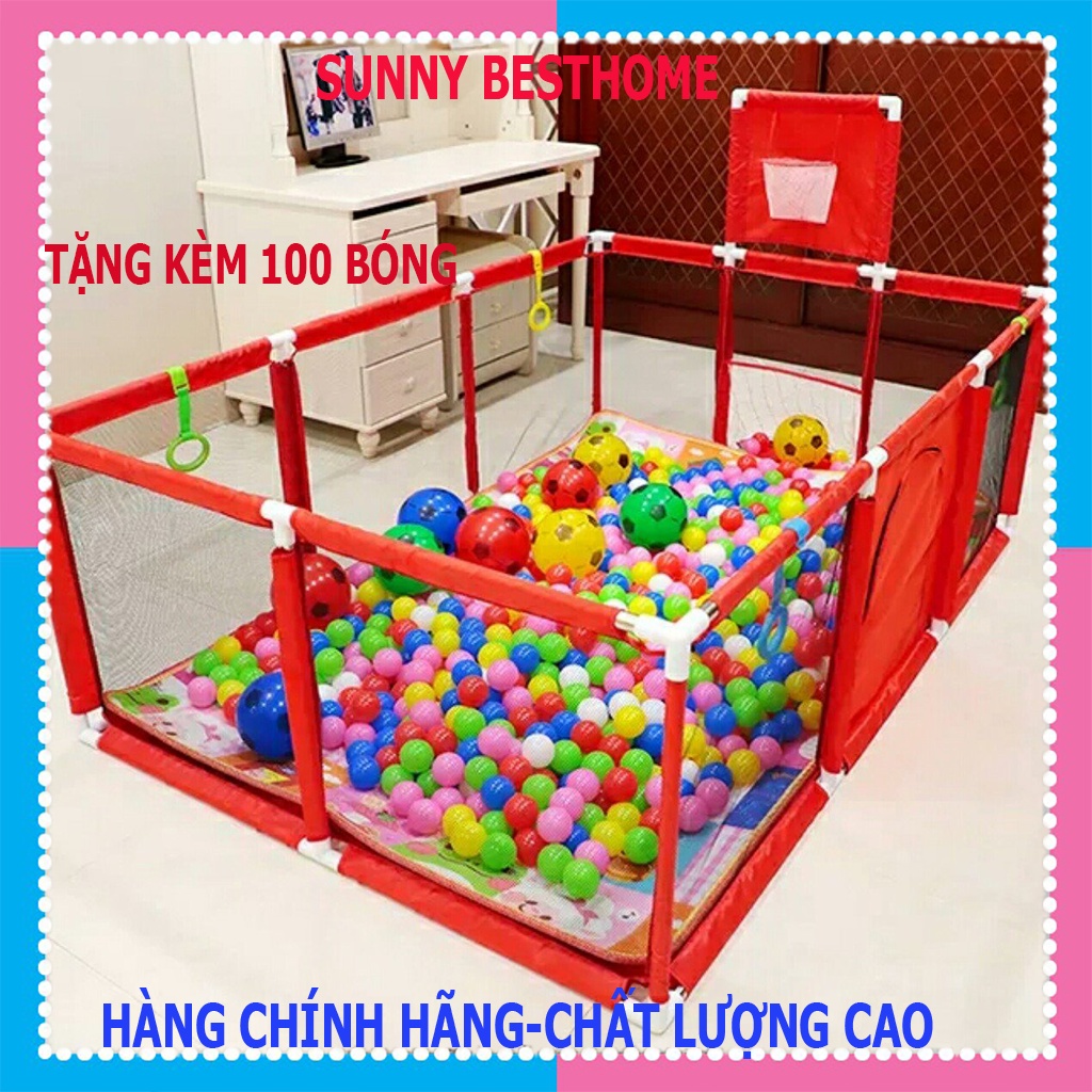 Quây bóng lều chơi bóng cho bé, Nhà bóng cho bé khung inox chữ nhật