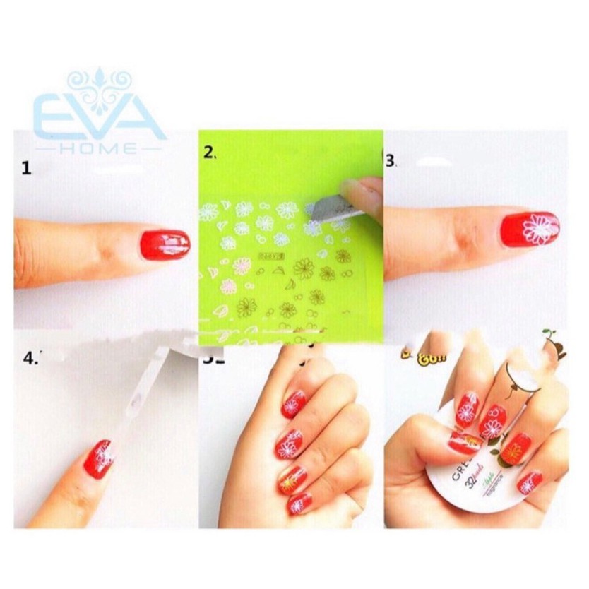 Miếng Dán Móng Tay 3D Nail Sticker Tráng Trí Hoạ Tiết Icon Mặt Cưới F059
