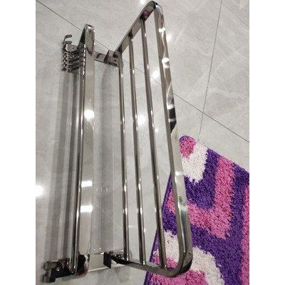 Kệ Để Khăn Và Vắt Khăn Tắm INOX SUS 304 Bền Đẹp Sáng Bóng - Chống Han gỉ